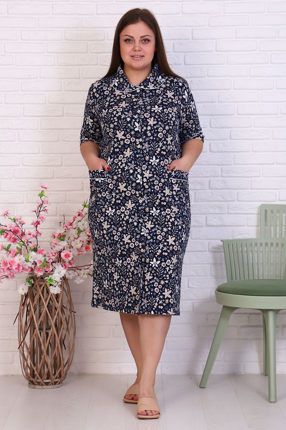 Халат 42050 - синий