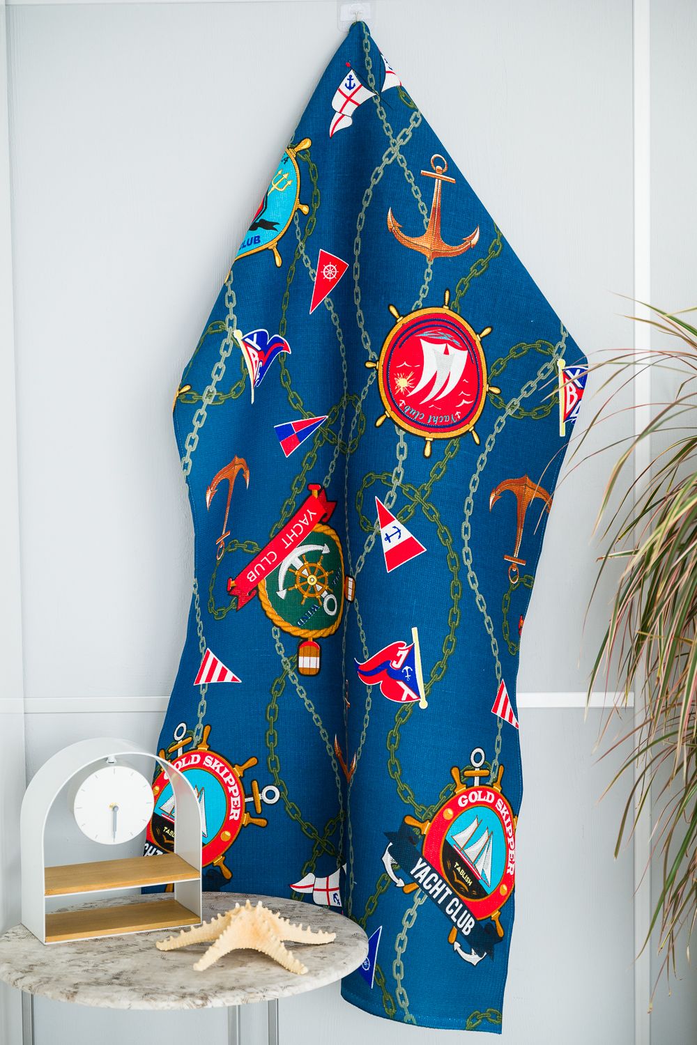 Полотенце пляжное Яхт клуб - синий