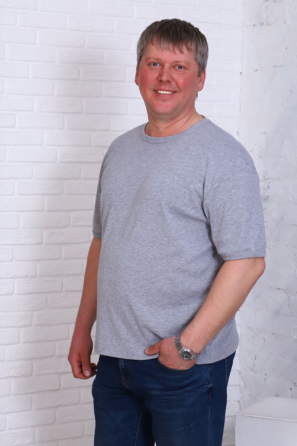 Футболка 6045 - серый меланж