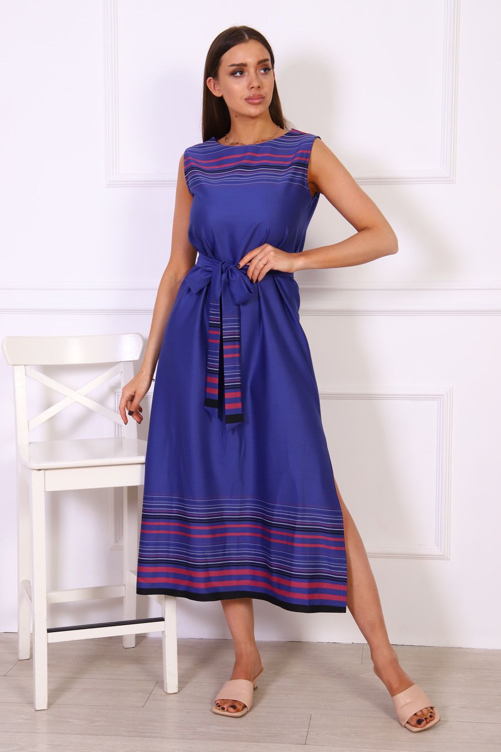 Платье П155дк - синий,розовый