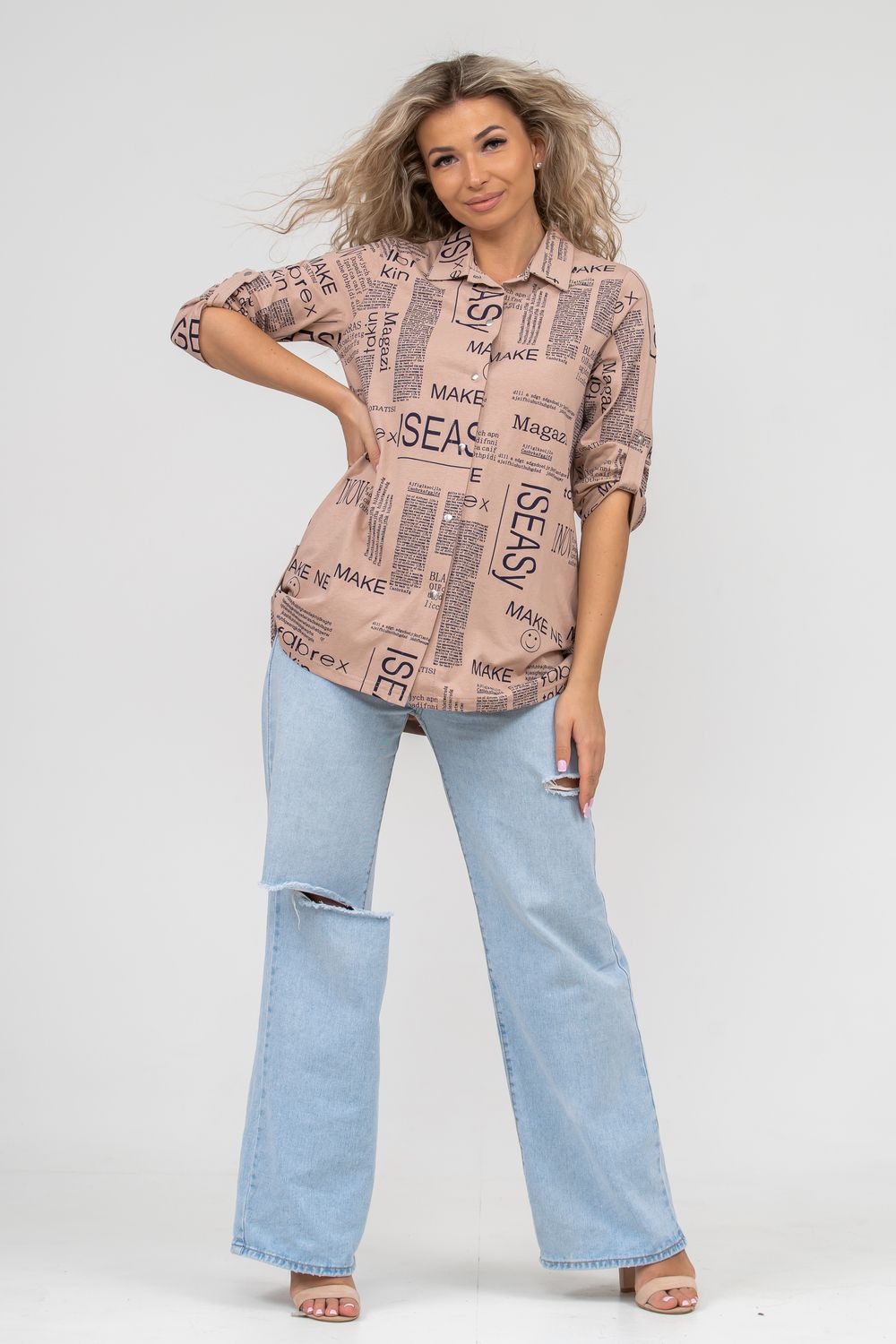 Туника 36544 - бежевый