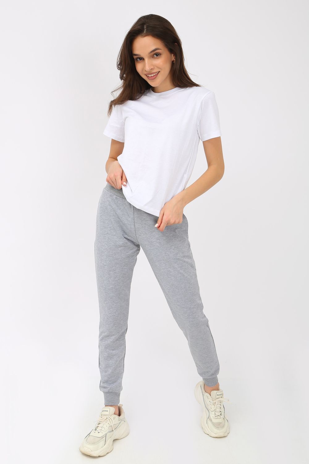 Брюки 22206 - серый меланж