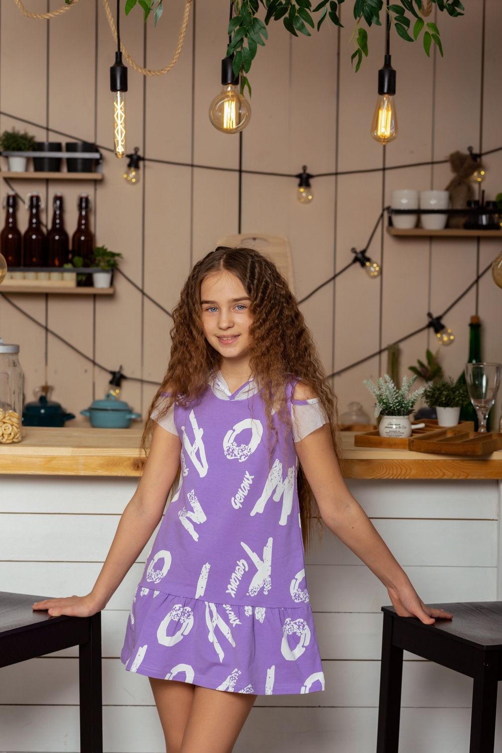 Платье 8233 детское - лавандовый
