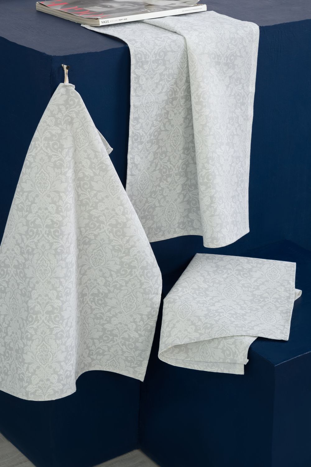 Набор кухонных полотенец Белое кружево - белый