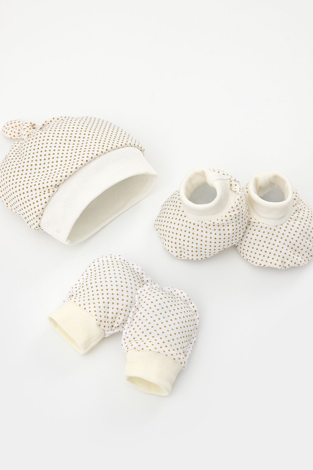 Комплект грудничковый 3 предмета Горошки арт. КПЛ-ГР3/горошки - молочный