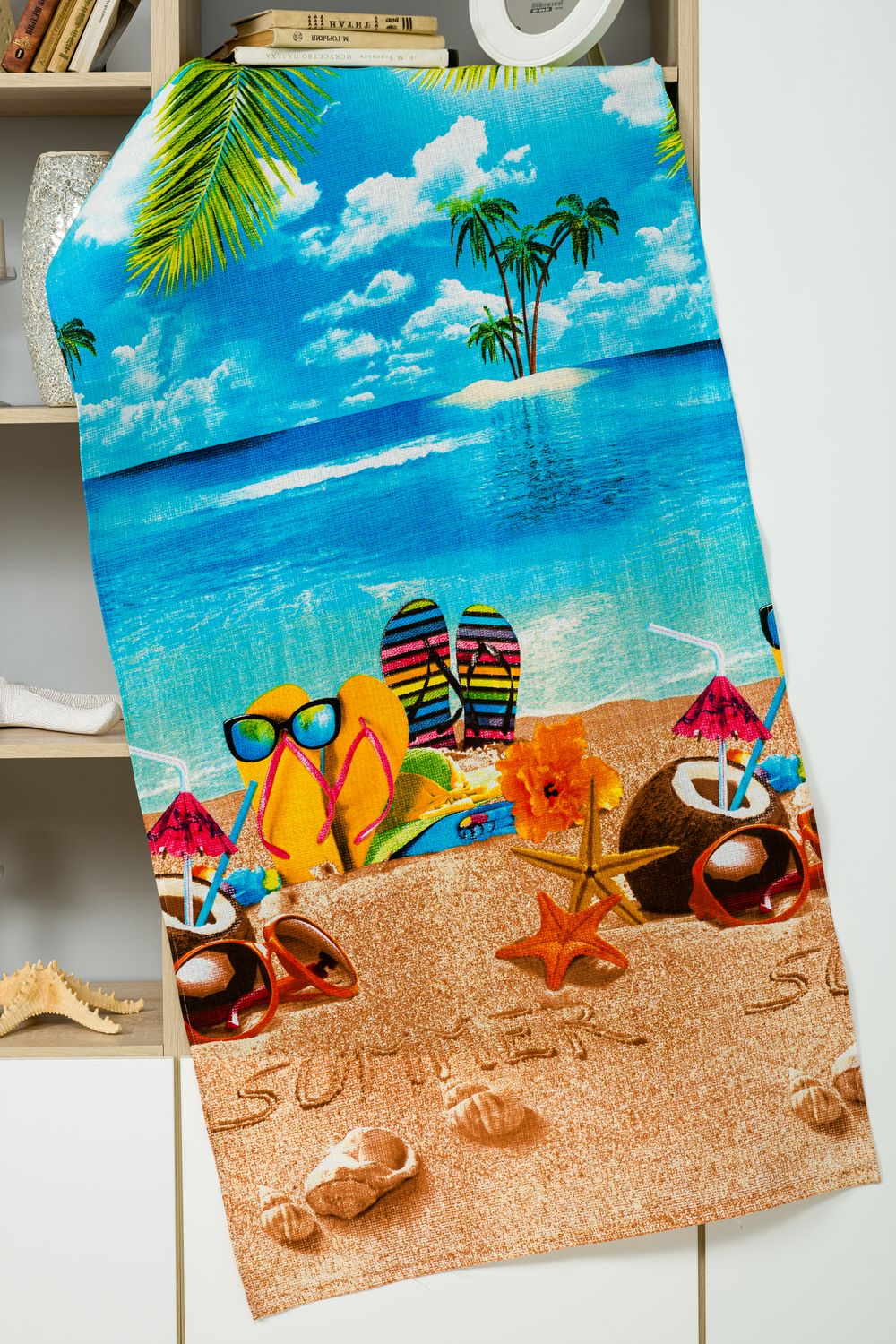 Полотенце пляжное Отпуск - бежевый