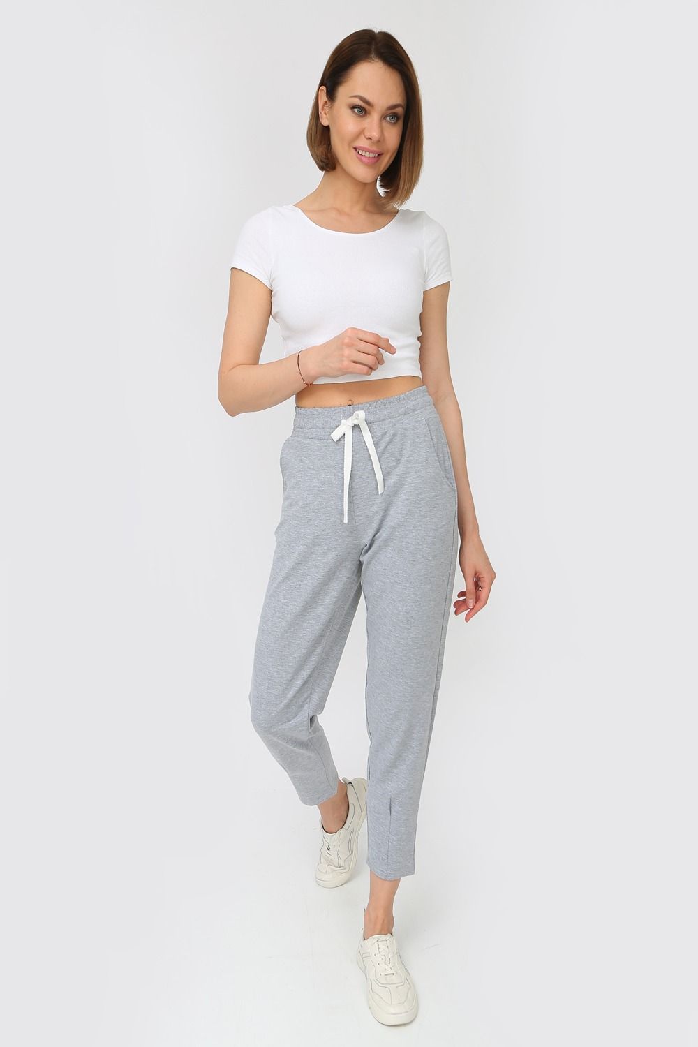 Брюки 22219 - серый меланж