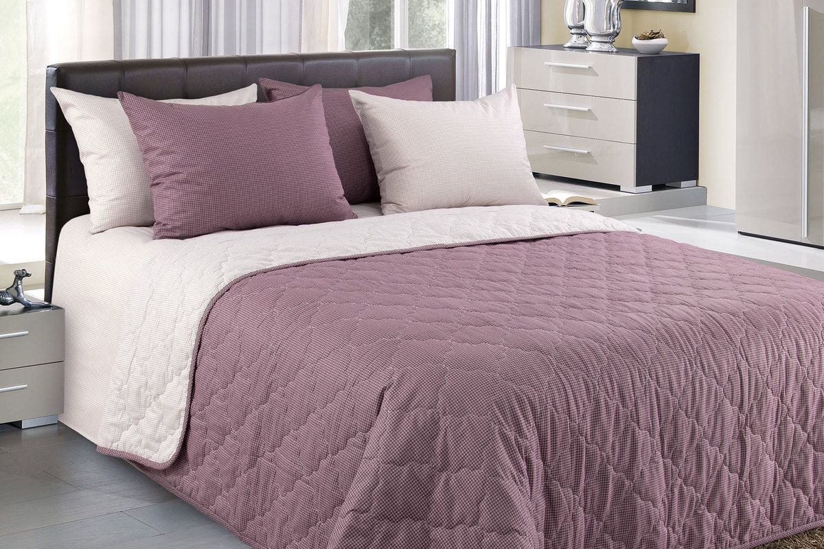 Покрывало стеганое Шоколадный крем, Перкаль