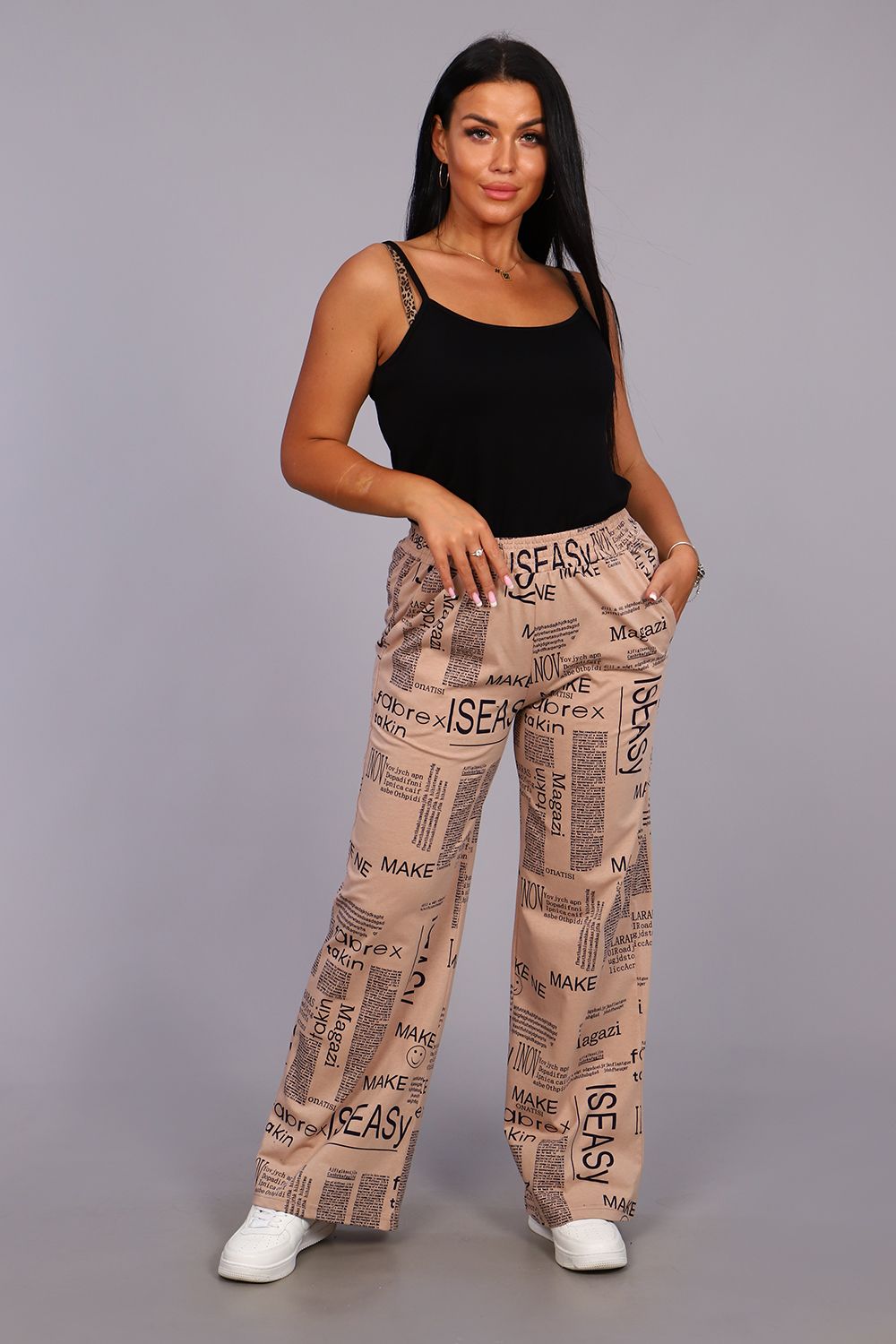 Брюки 36562 - бежевый