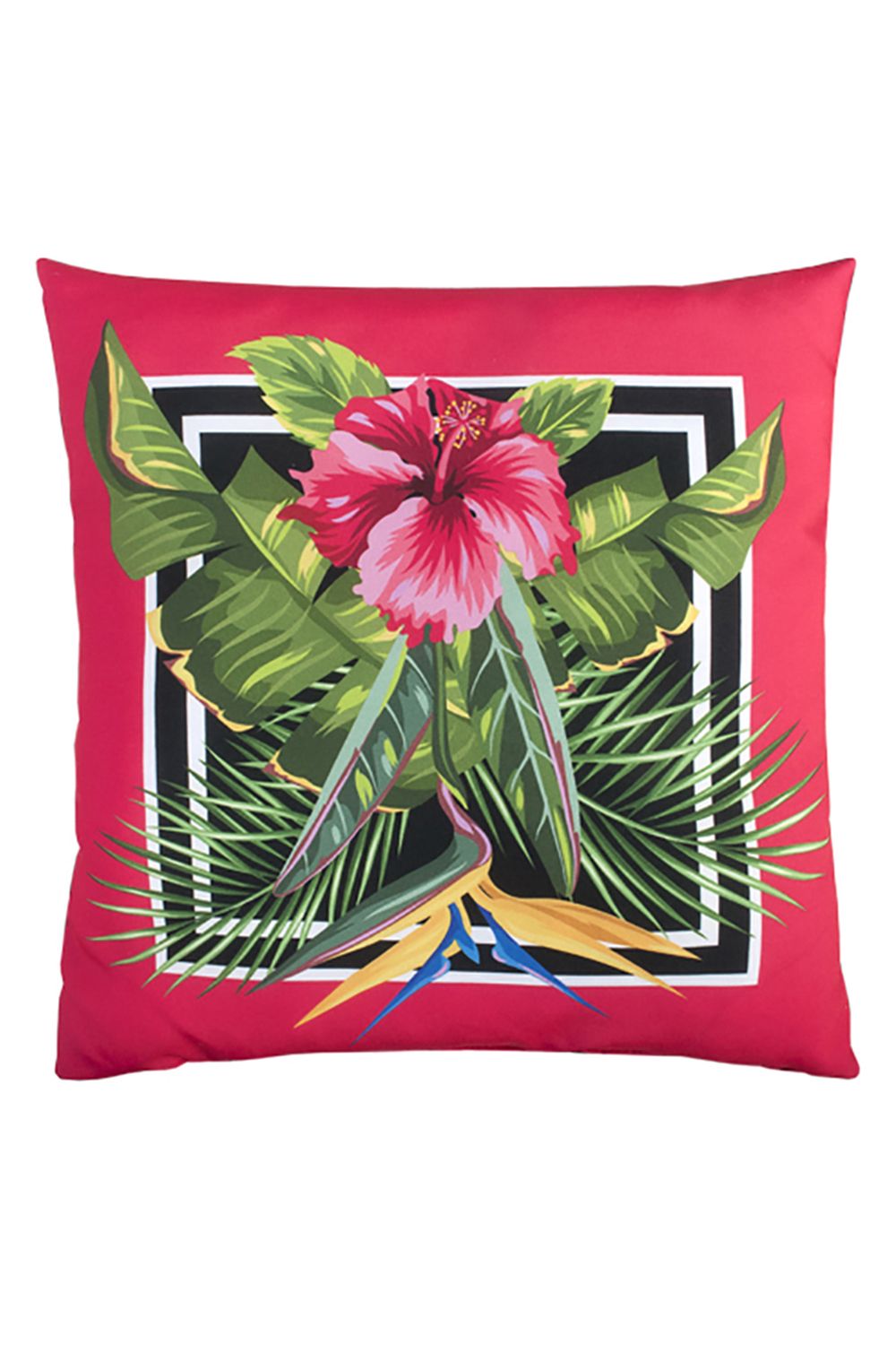 Подушка декоративная, Тропическая розовая, габардин, арт 4223
