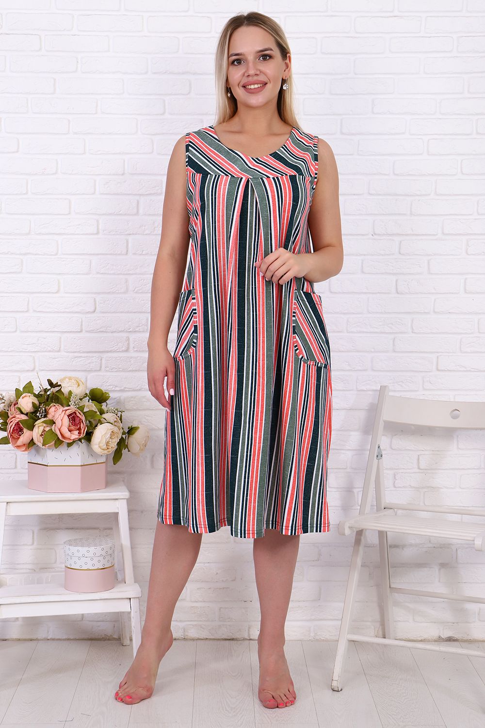 Сарафан 71002 - зеленый