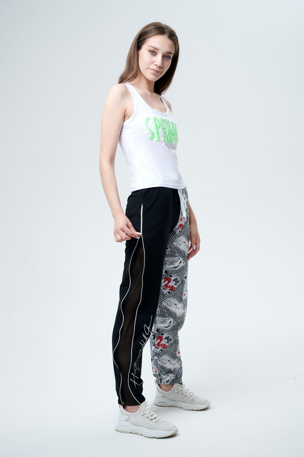 Брюки 67003 - черный+карты