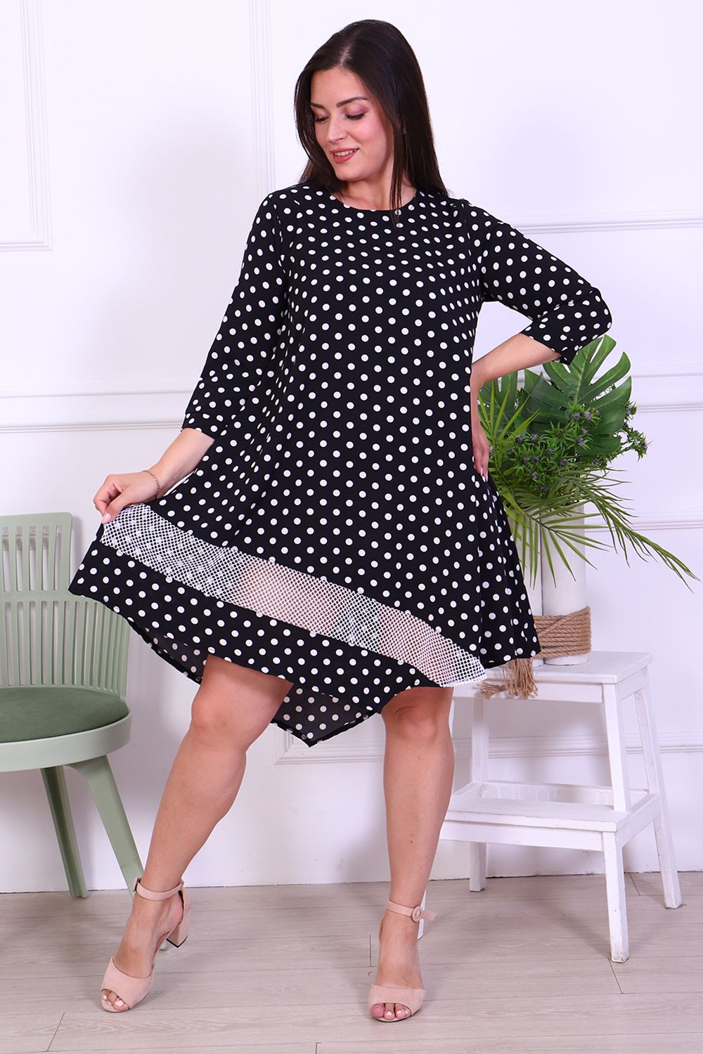 Платье 52191 - черно-белый