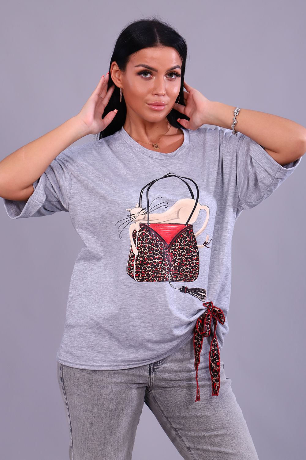 Футболка 24884 - серый меланж