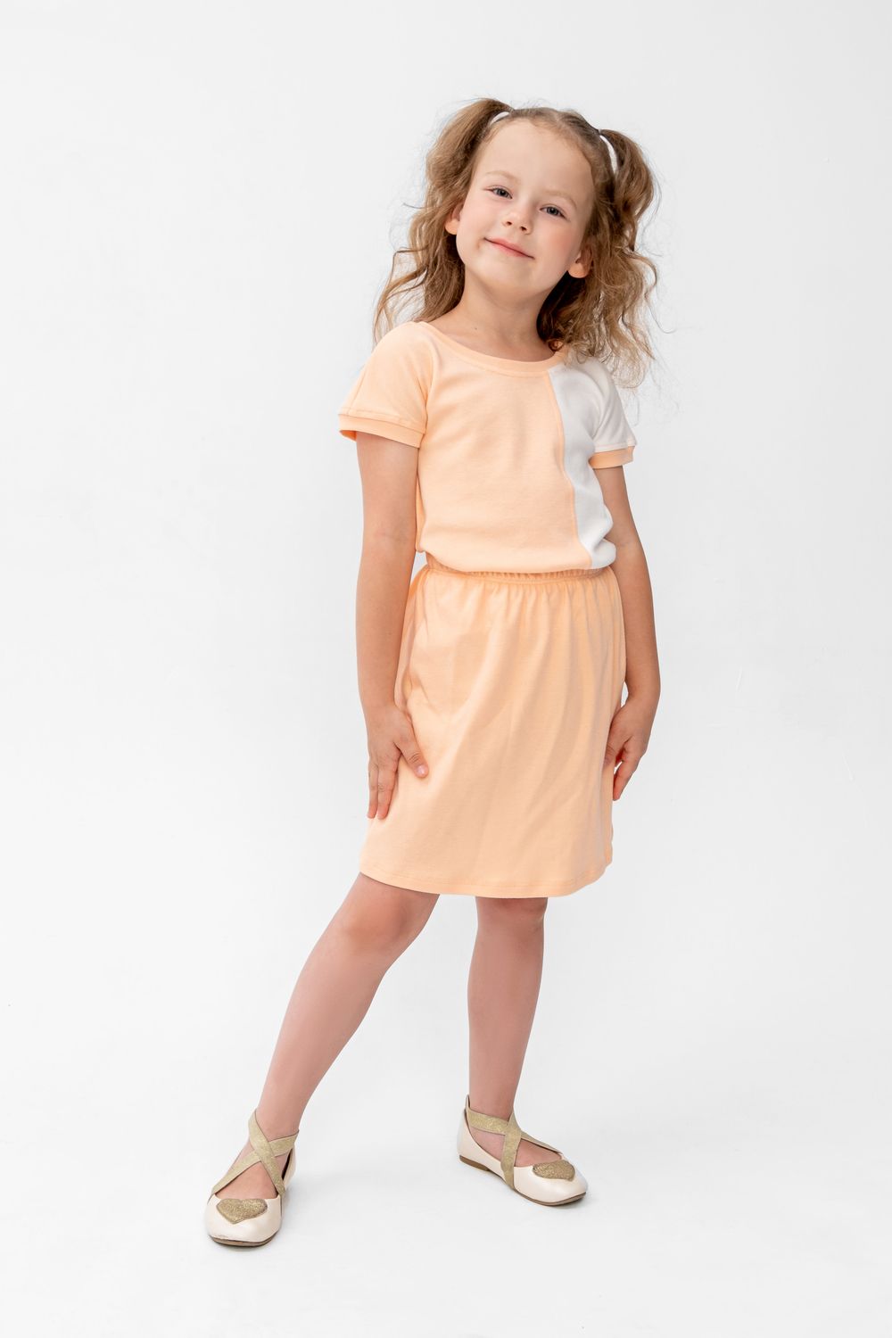 Костюм Элис Персиковый/молочный - персиковый/молочный