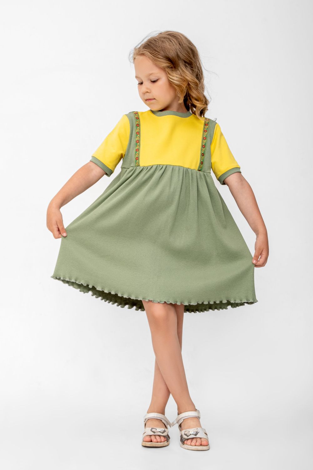 Платье Россия О/Ж - олива