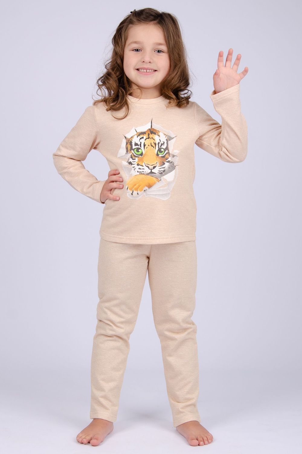 Пижама ПД-127 тигр - бежевый
