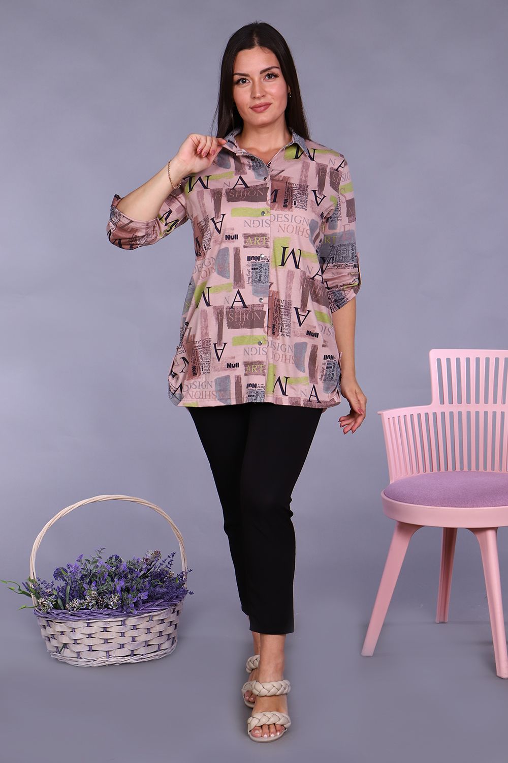 Туника 36568 - бежевый