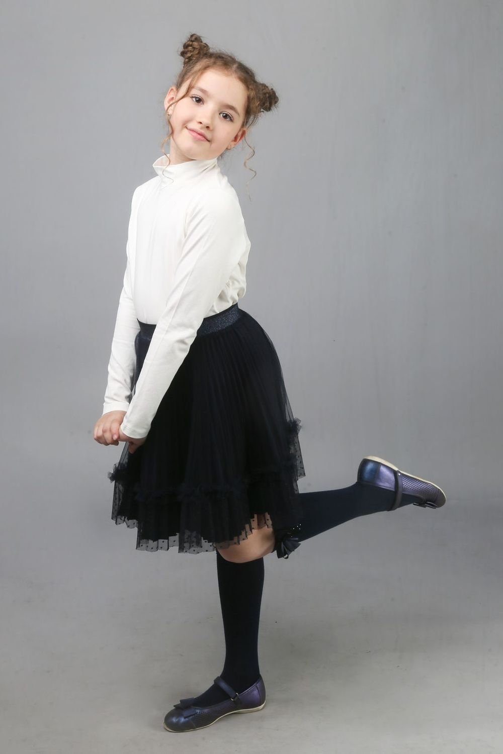 Свитер (водолазка) для девочки 614 - кремовый