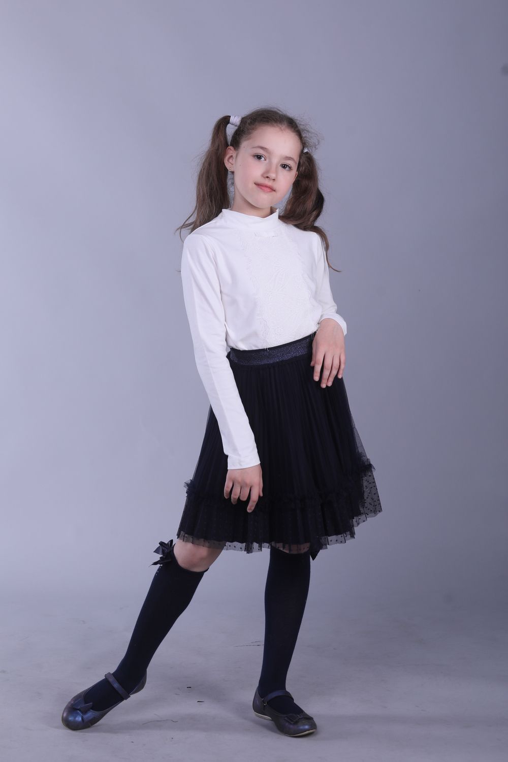 Свитер (водолазка) для девочки 61224 - кремовый