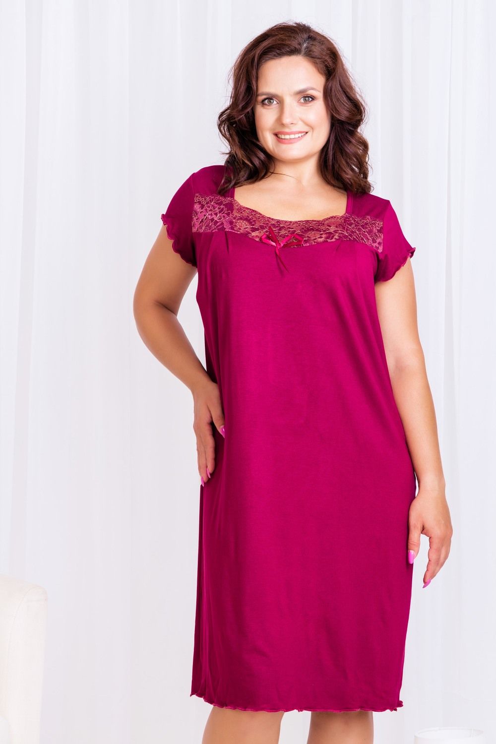 Сорочка 25721 - вишневый