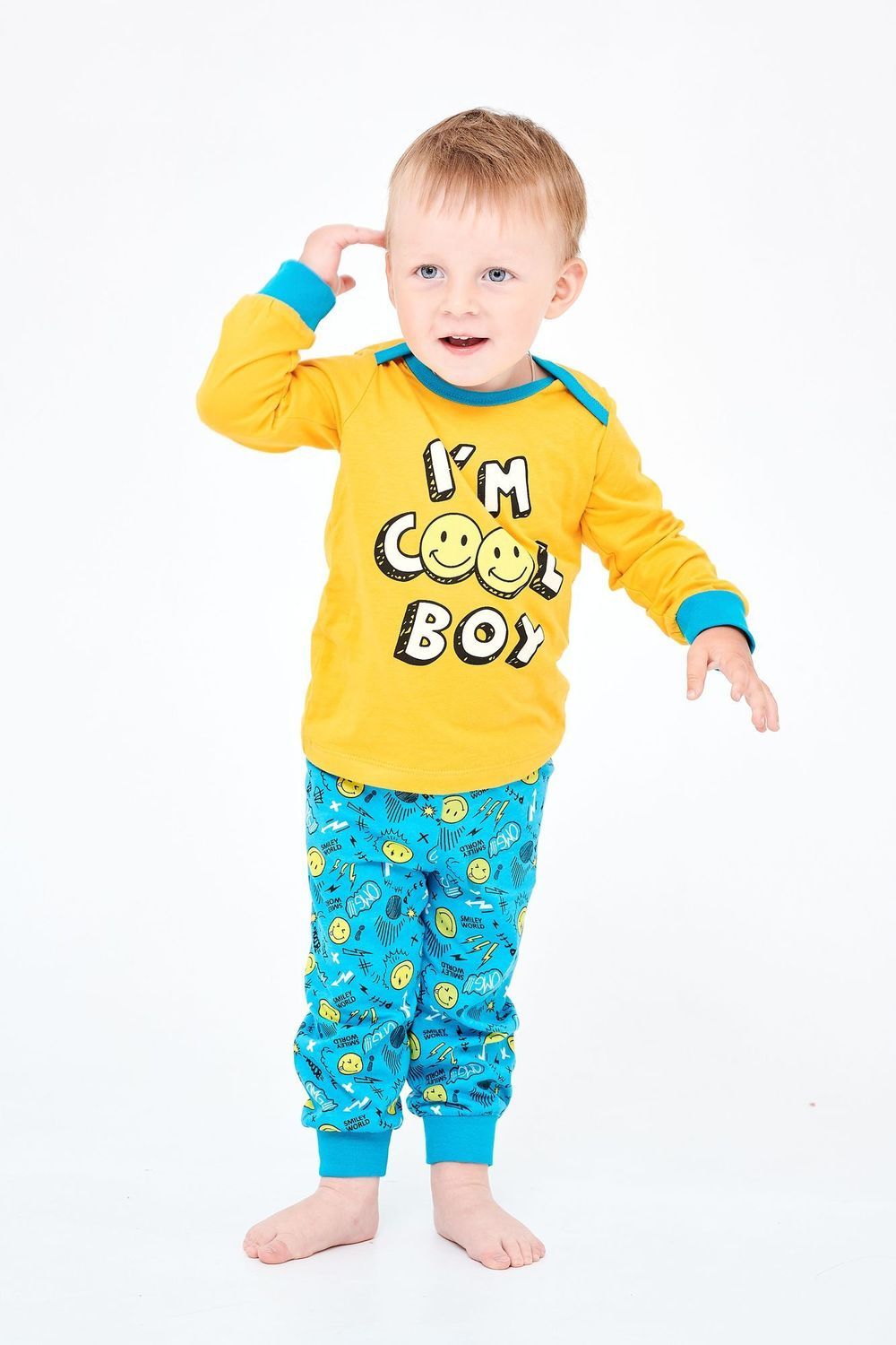 Пижама для мальчика 92139 - желтый/бирюзовый
