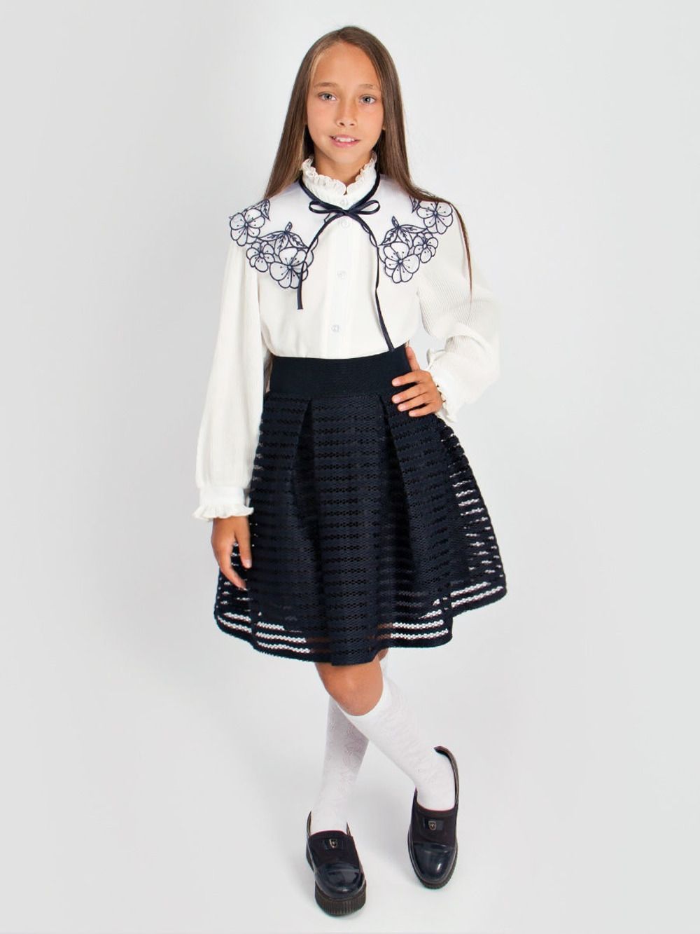 Юбка для девочки SP0101 - темно-синий