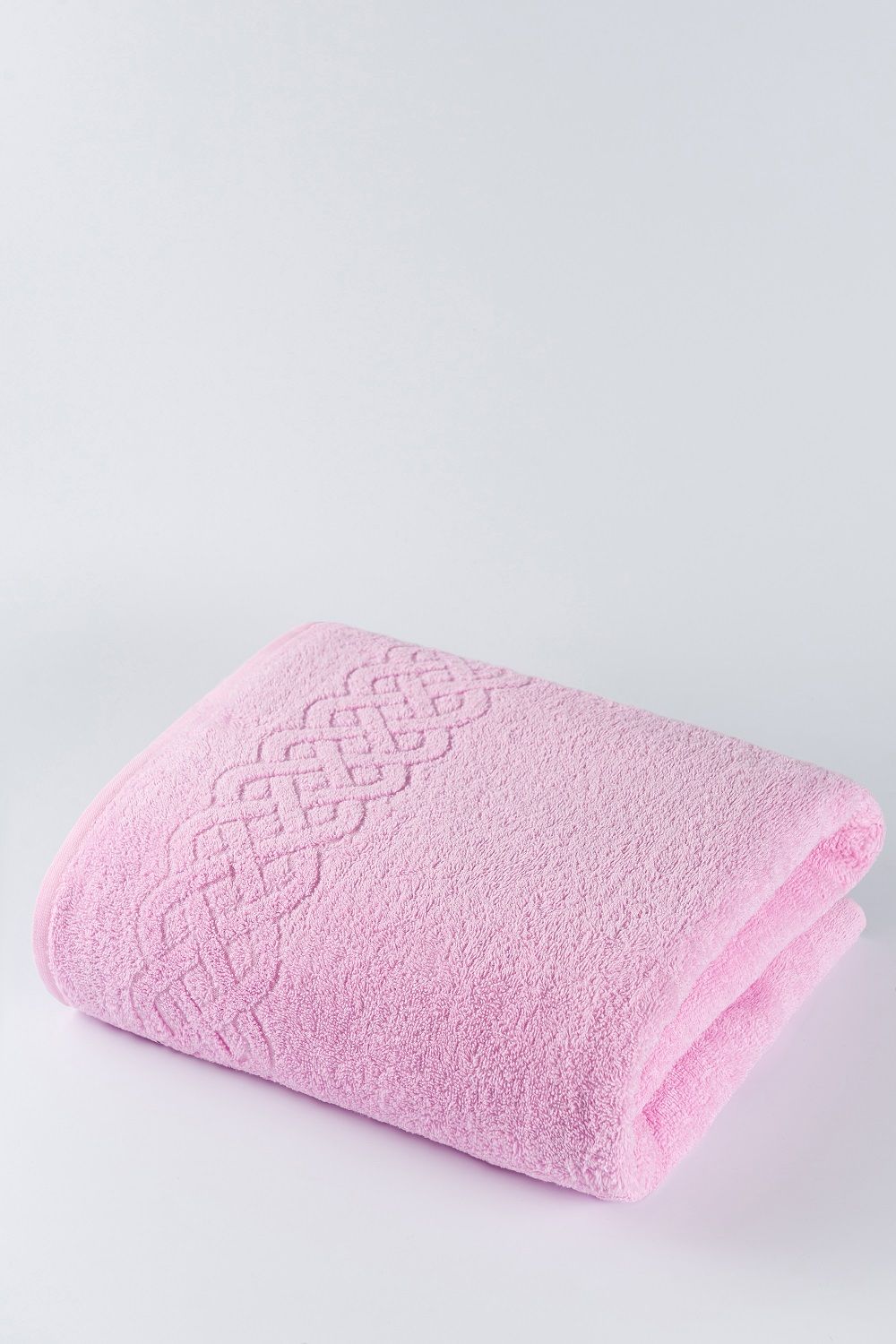 Полотенце махровое Plait - розовый