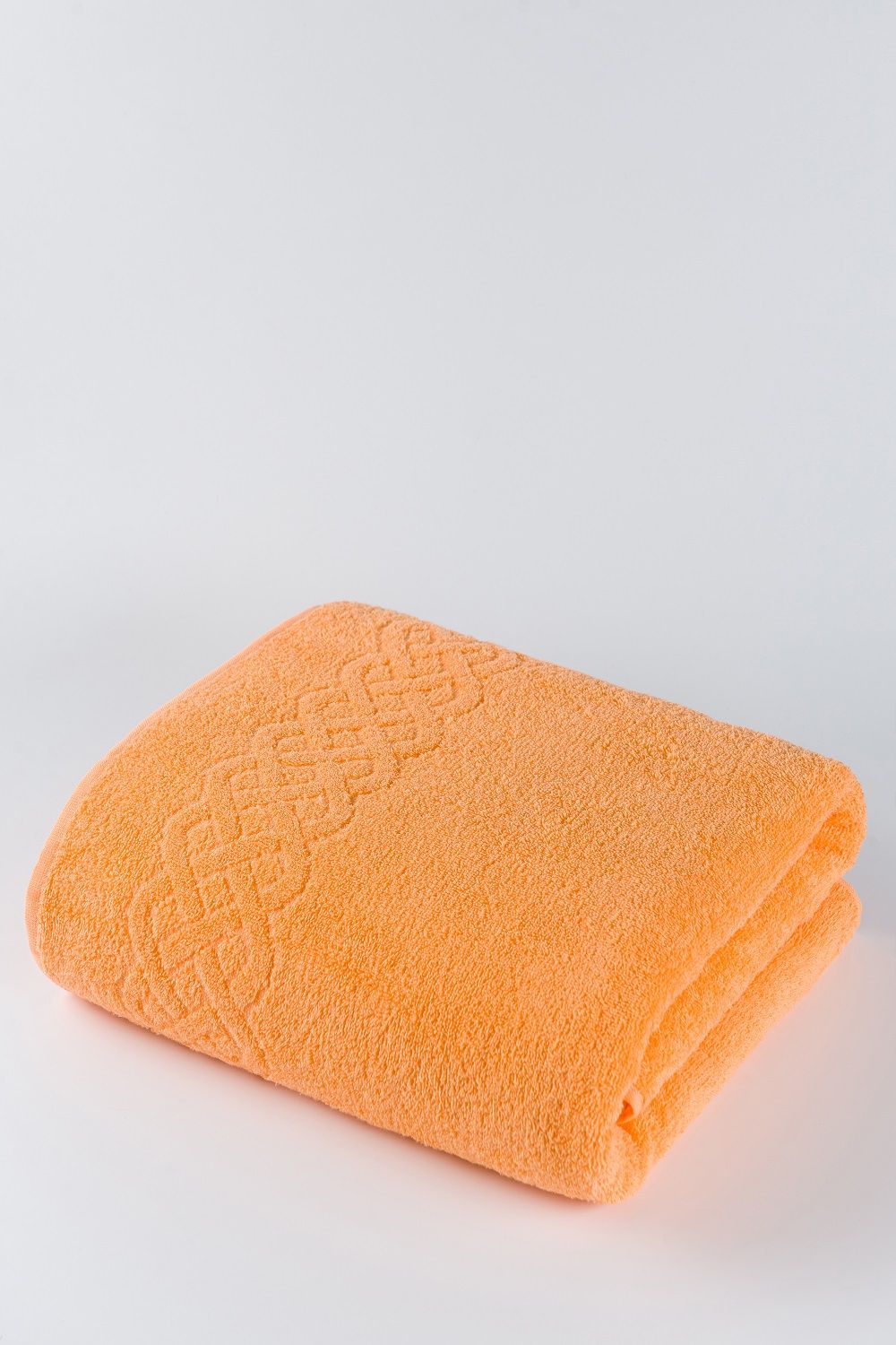 Полотенце махровое Plait - морковный