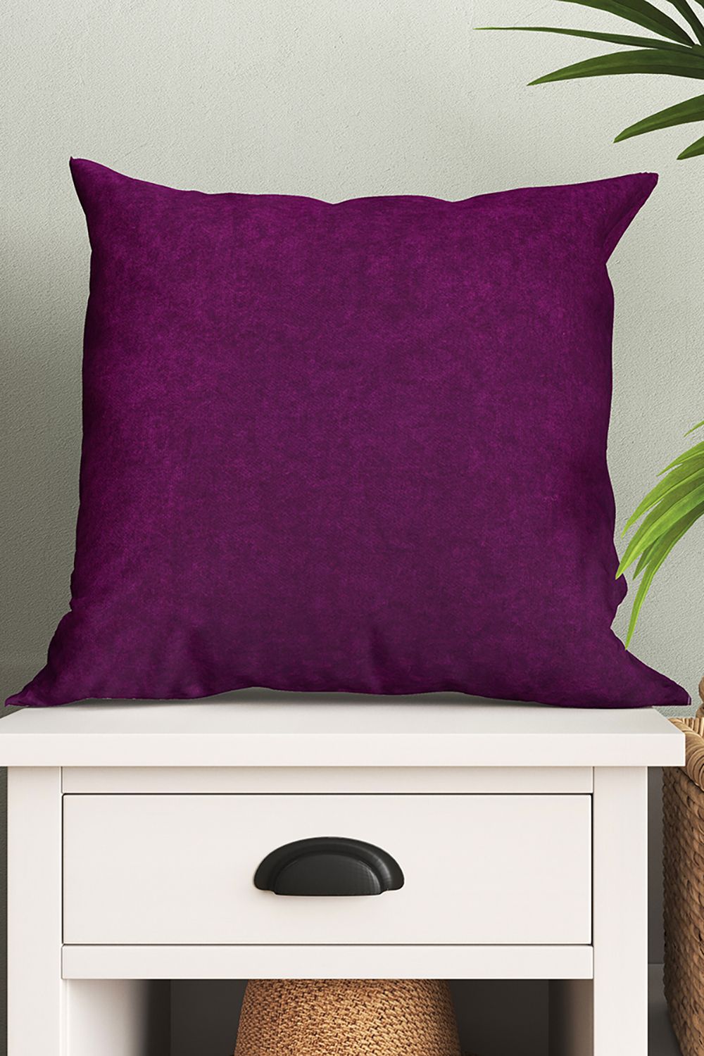 Подушка декоративная 40х40, вельвет/полиэфир, арт. 5071 - фиолетовый
