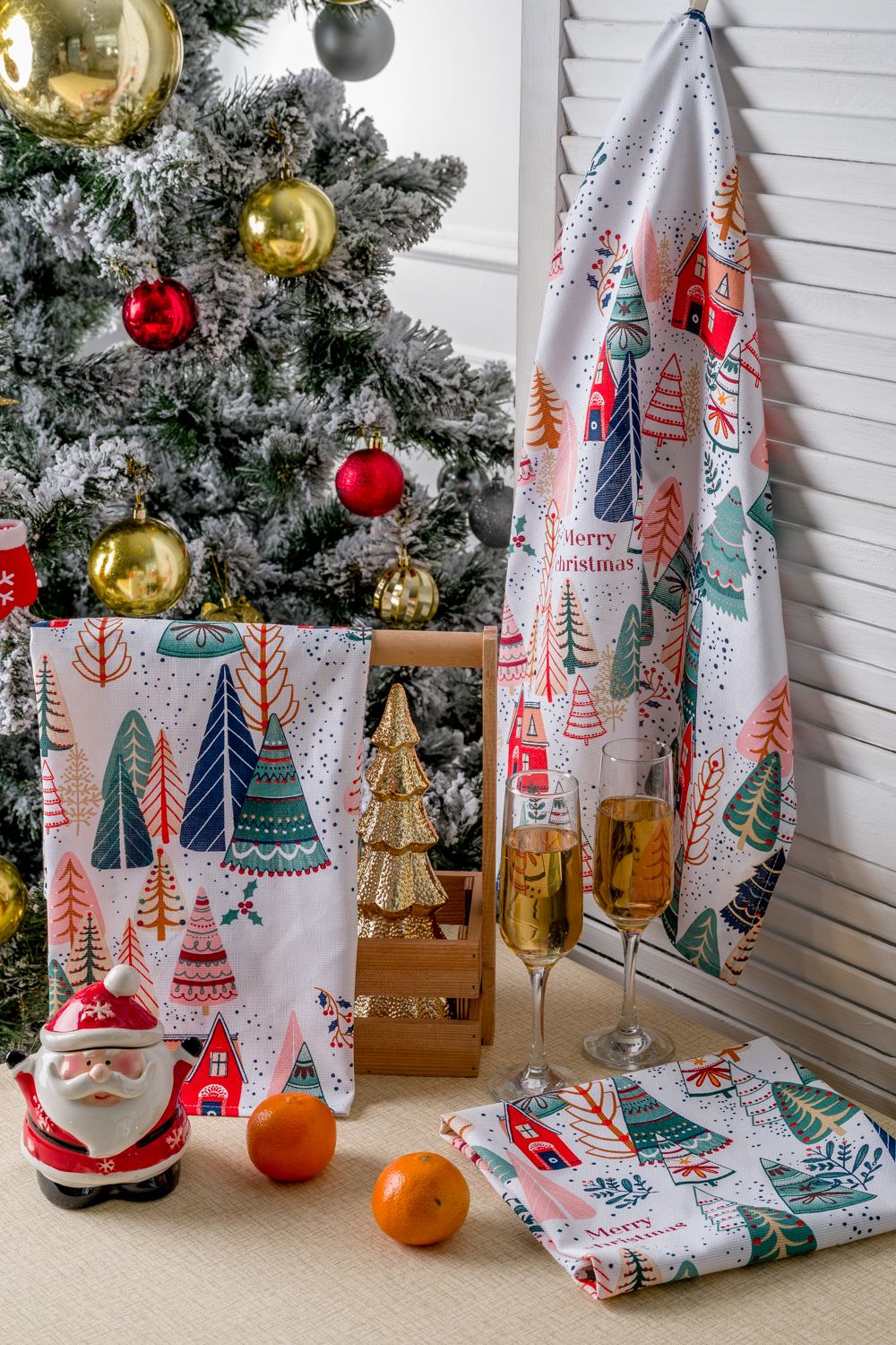 Набор кухонных полотенец Merry Christmas - белый