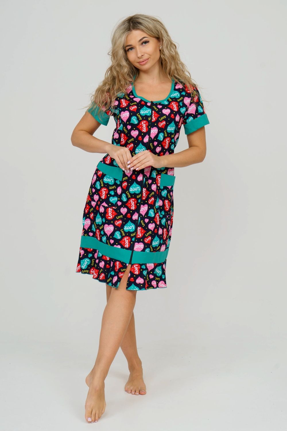 Халат 36585 - зеленый