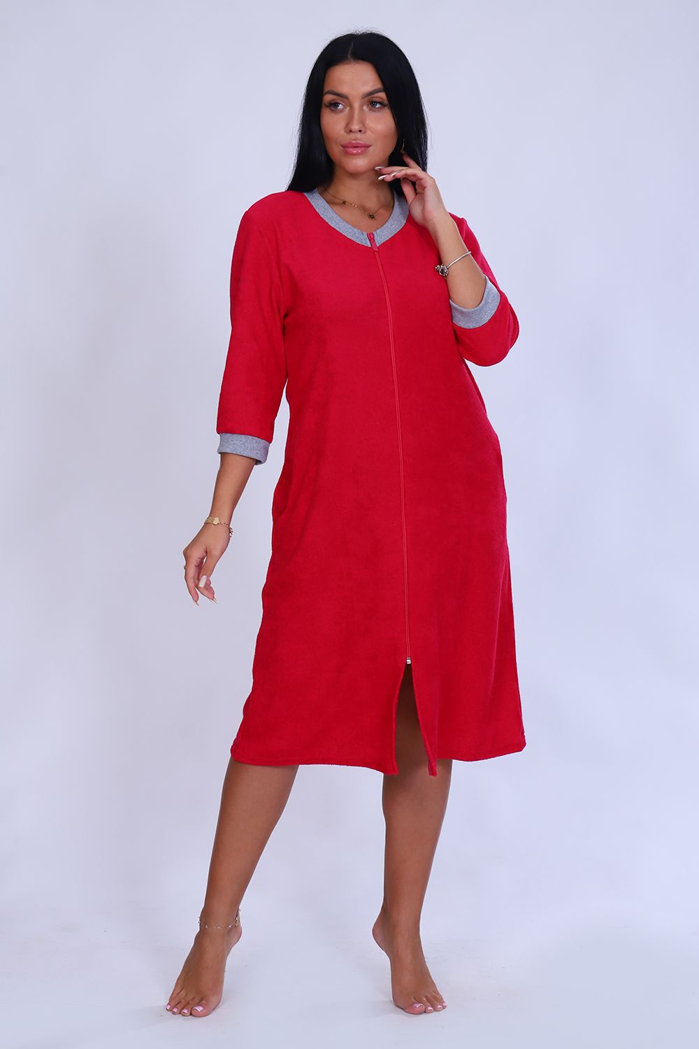 Халат 6760 - малиновый