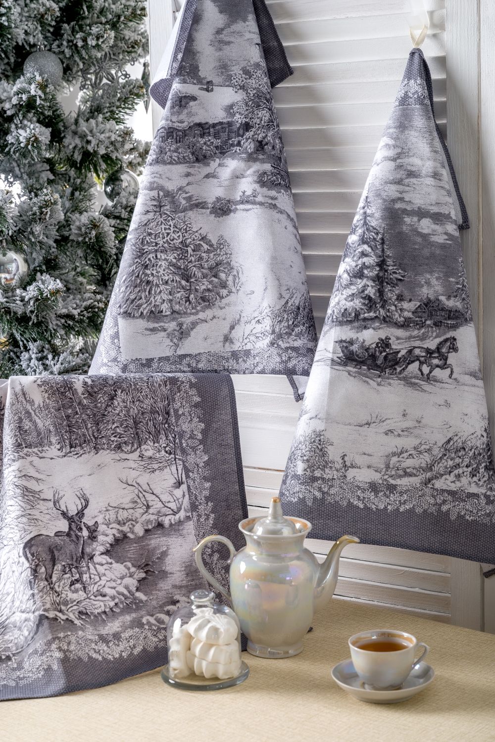 Набор полотенец Северная сказка - серый