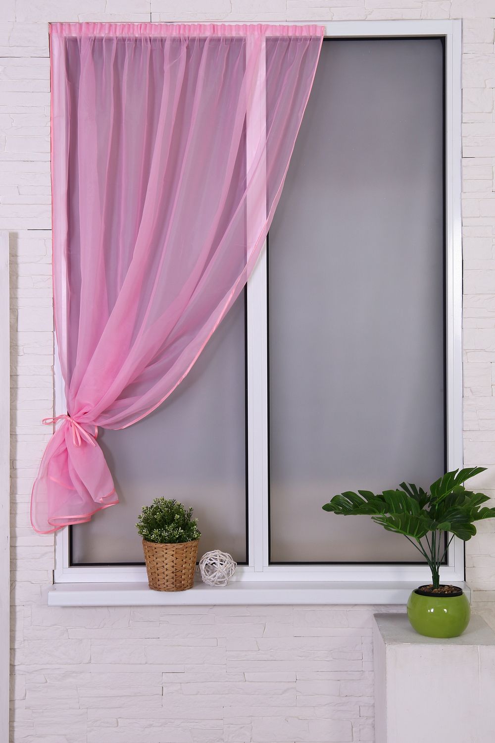 Тюль для балкона 78030 - розовый