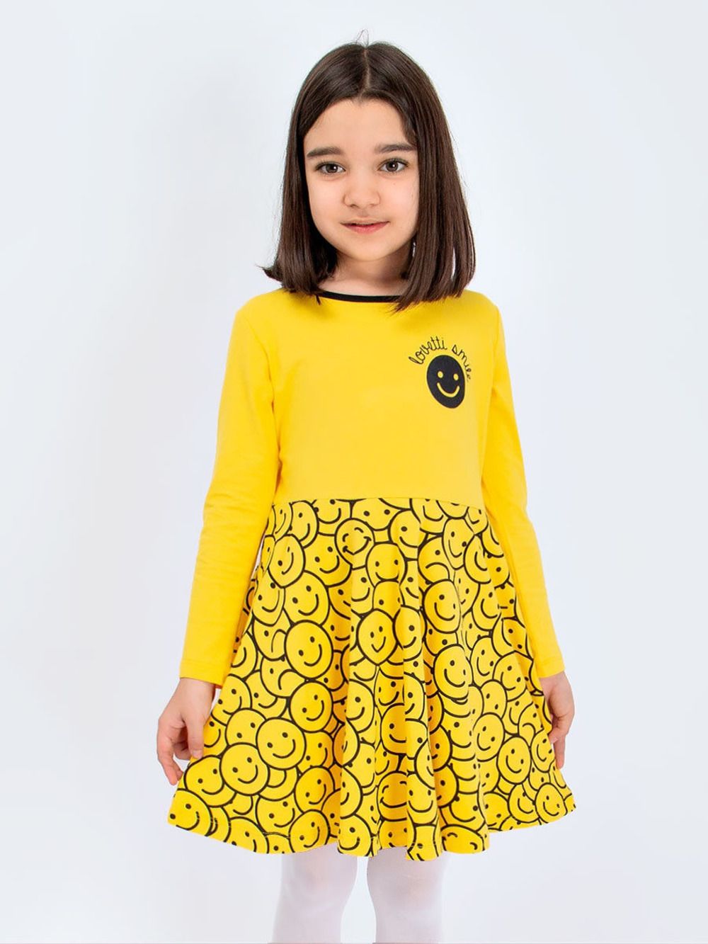 Платье трикотажное для девочки SP7964 - желтый