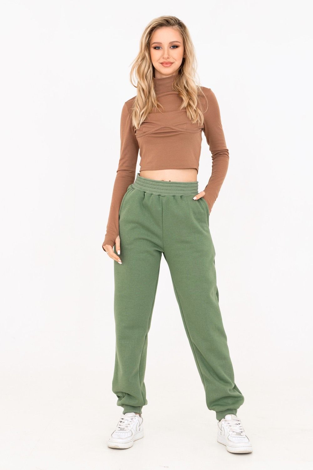 Брюки 21558 - оливковый