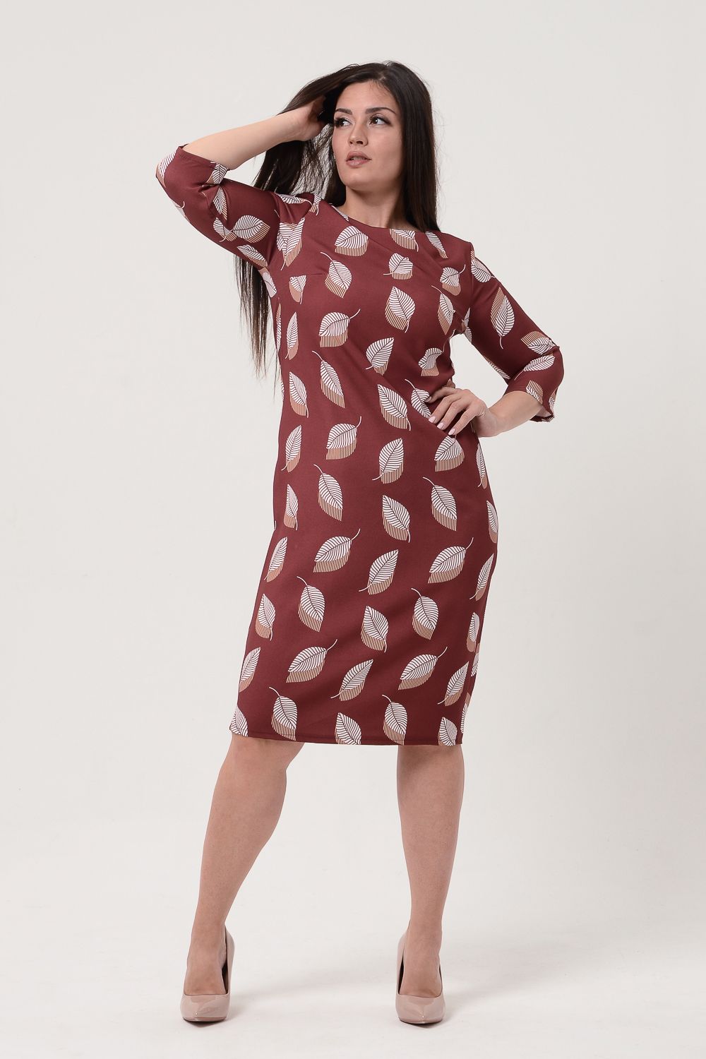 Платье 20656 - бордовый