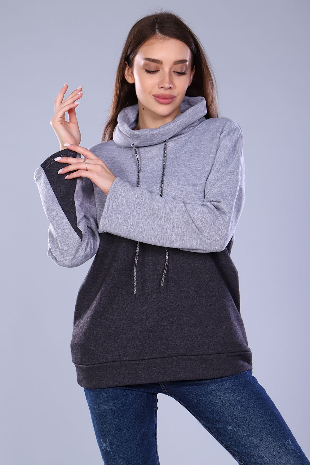 Туника 24897 - серый меланж