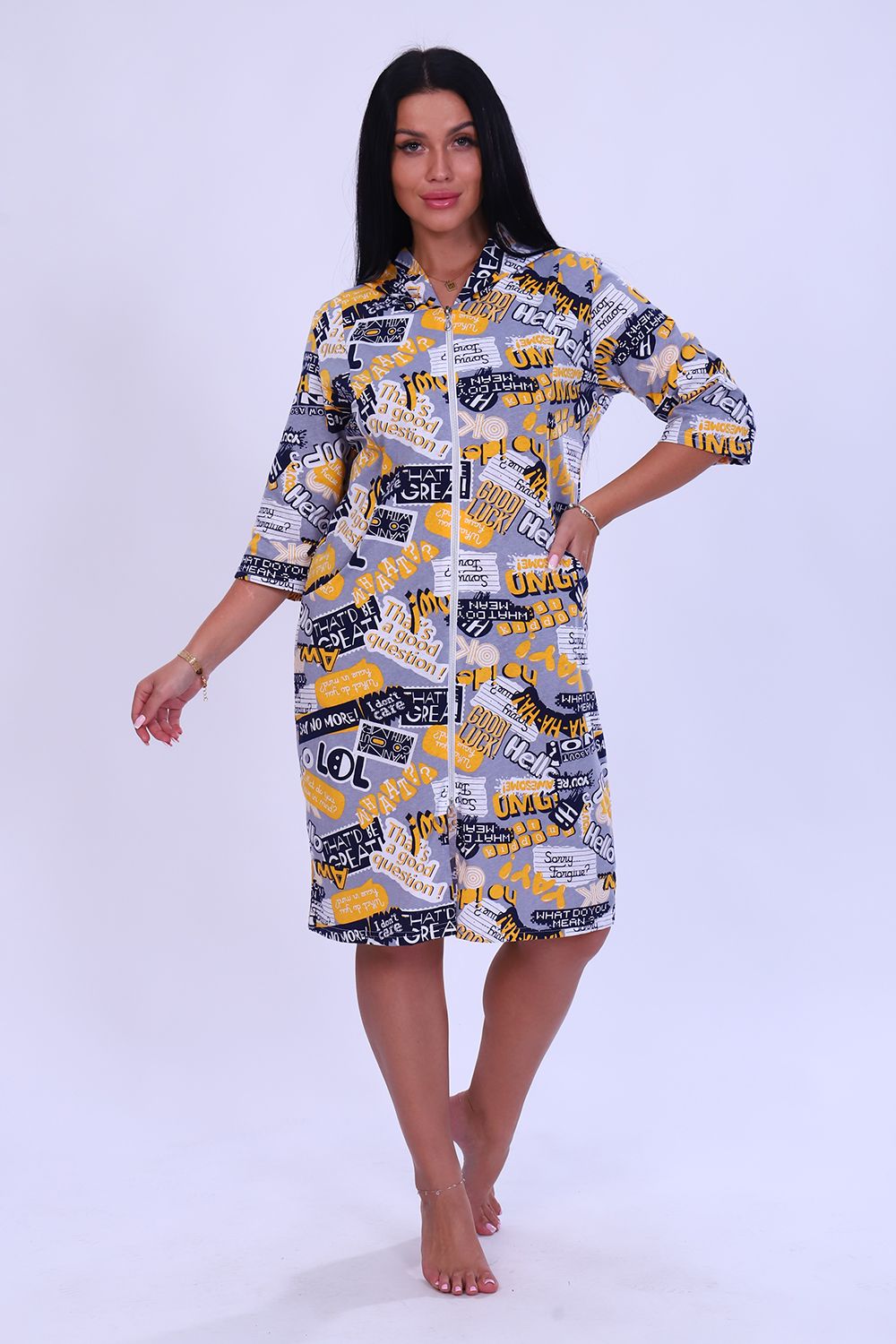 Халат 51638 - серый