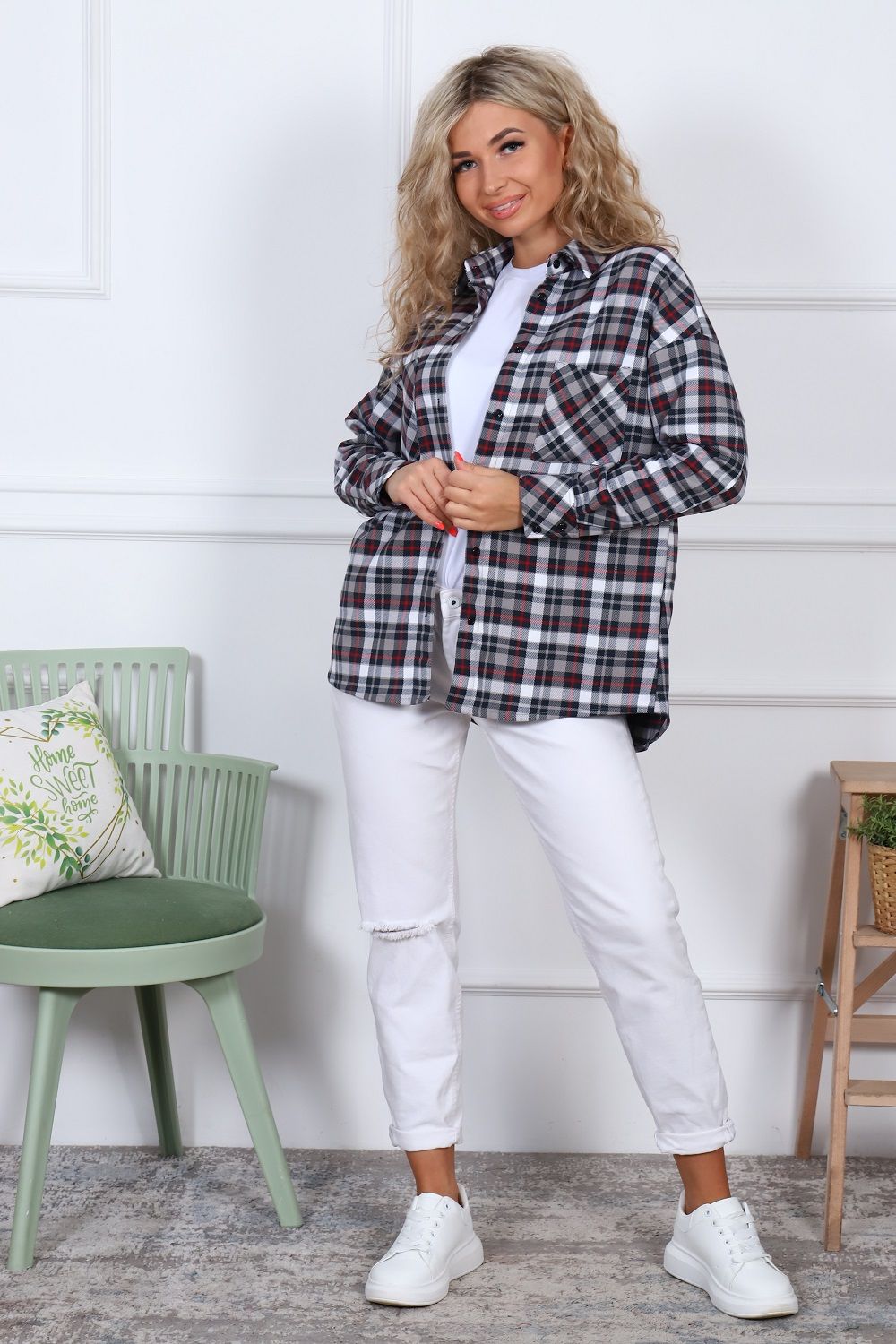 Туника 57045 - черно-красный