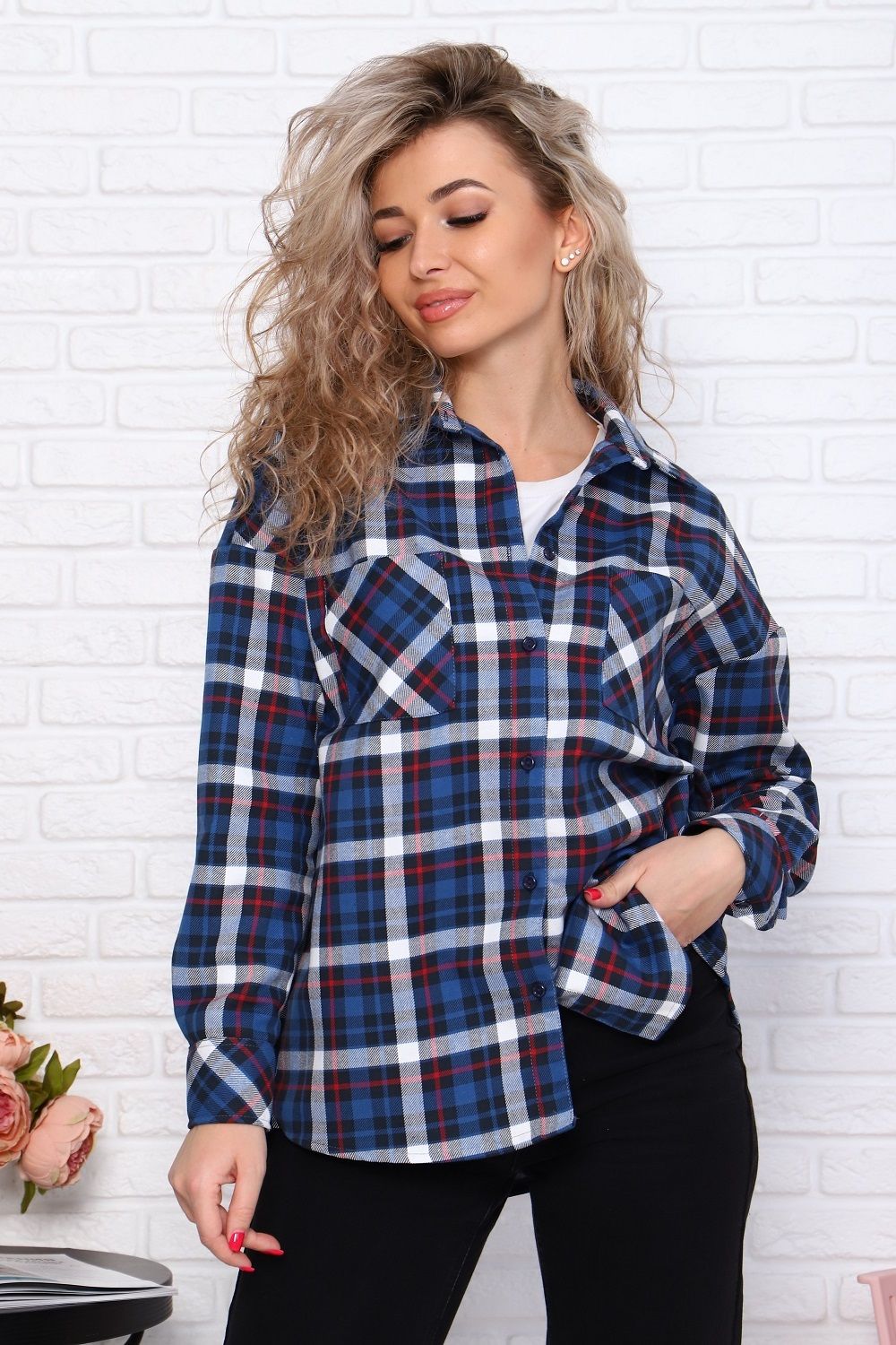 Туника 57045 - сине-красный