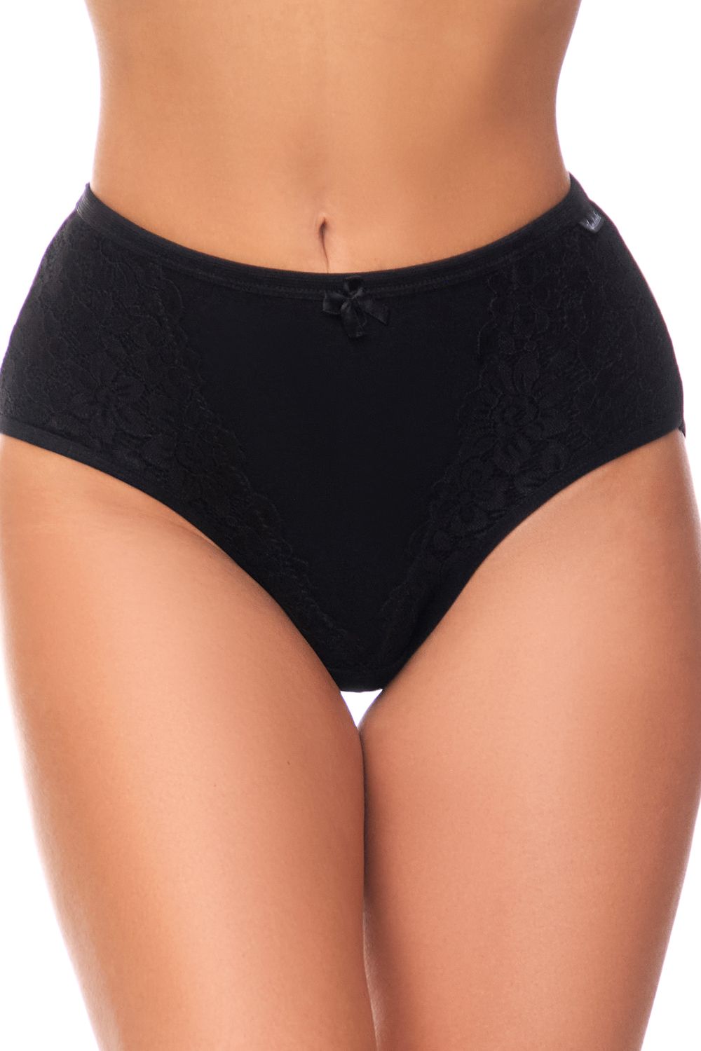 Трусы утягивающие с кружевом HoneyFormat 8005 - черный