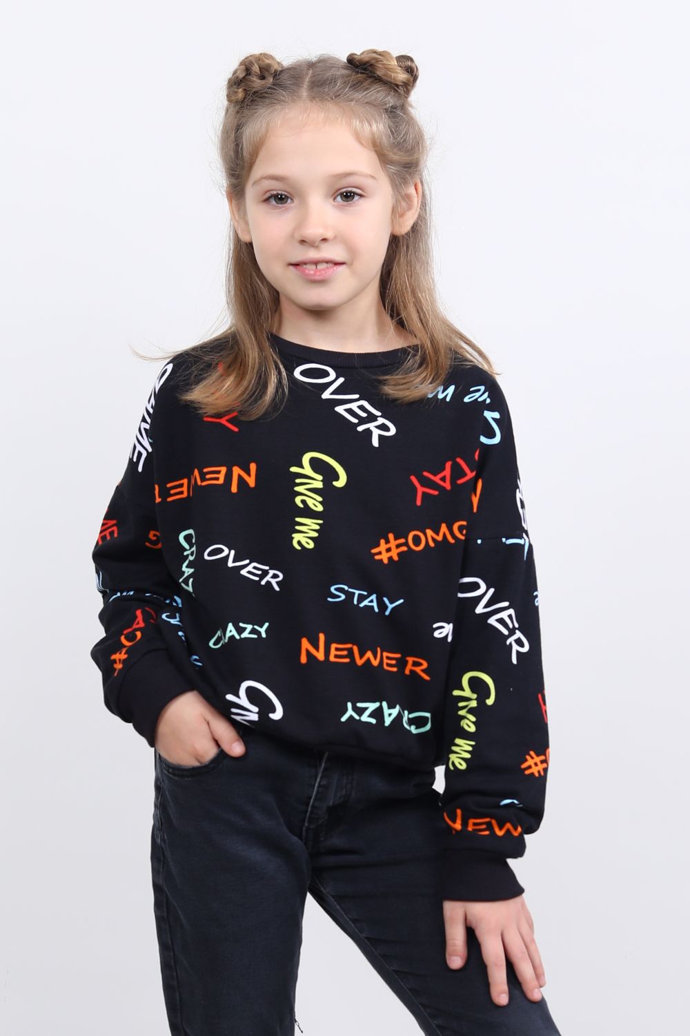 Толстовка 15413 детская - черный