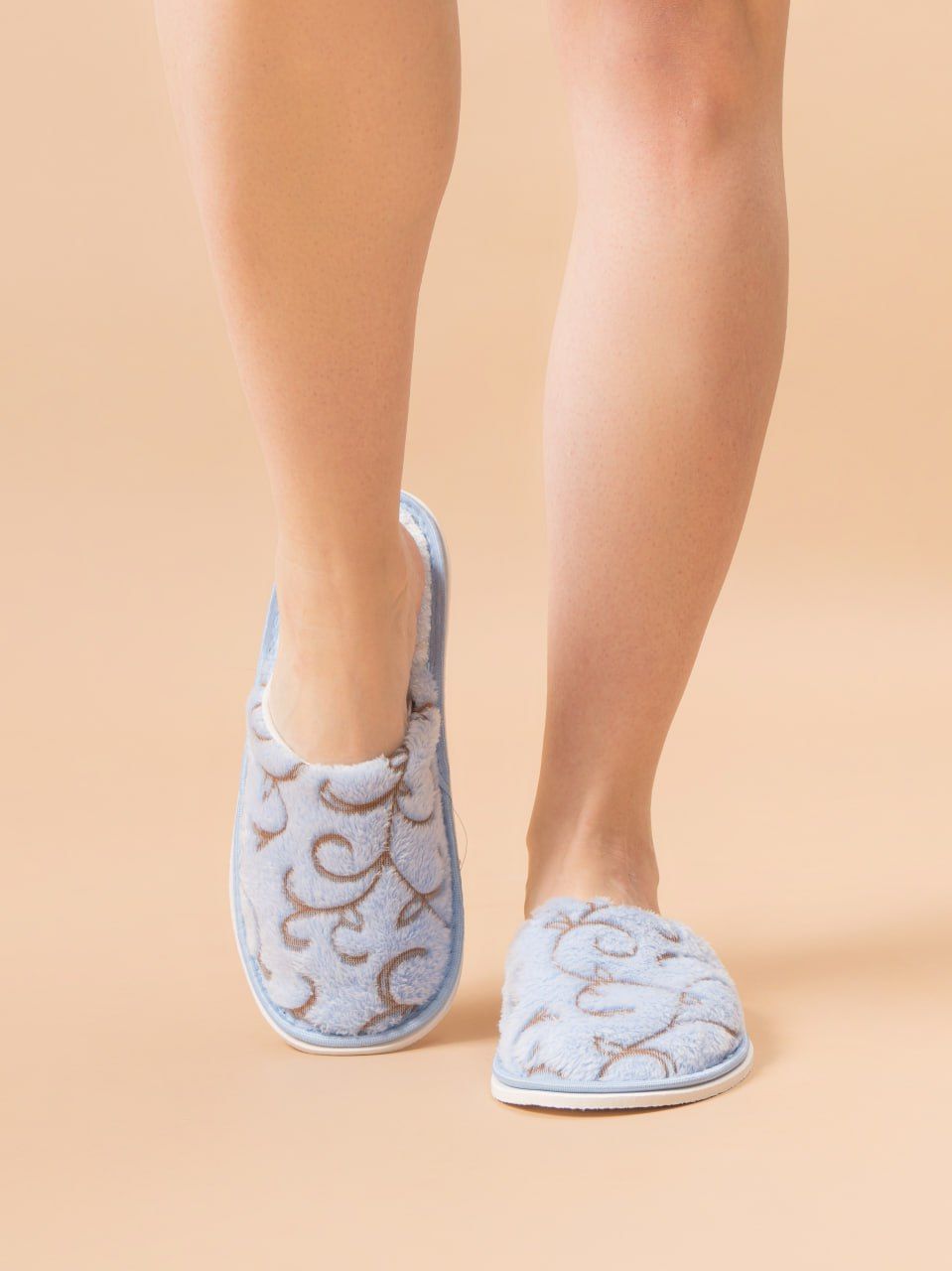 Тапочки домашние С-6ЖВТ-МР - зимний узор/голубой