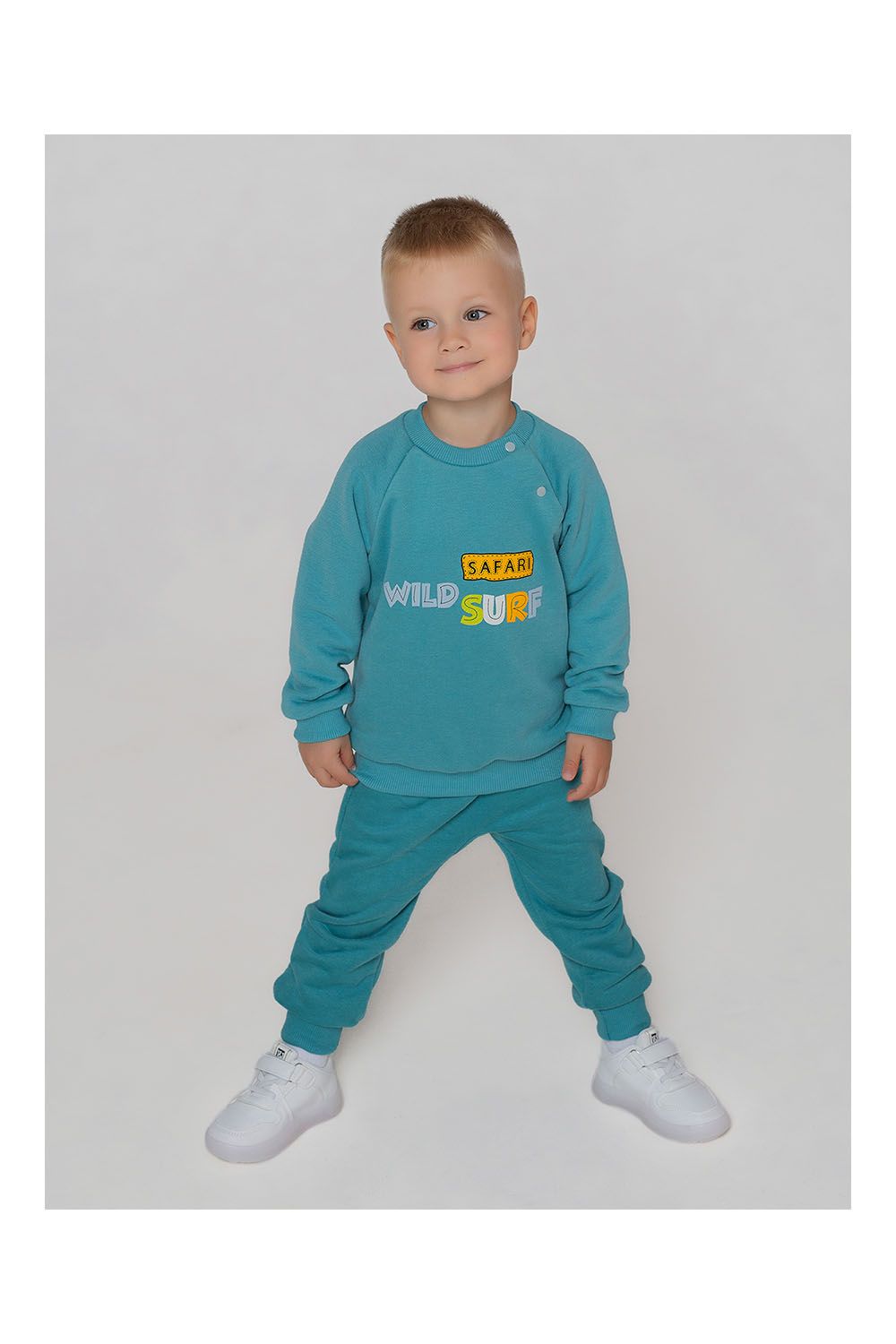 Свитшот футер петля Барт 20733 - сине-зеленый