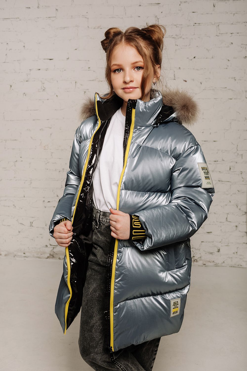 Пальто зимнее для девочки АЗ21/13-360Л - голубая дымка