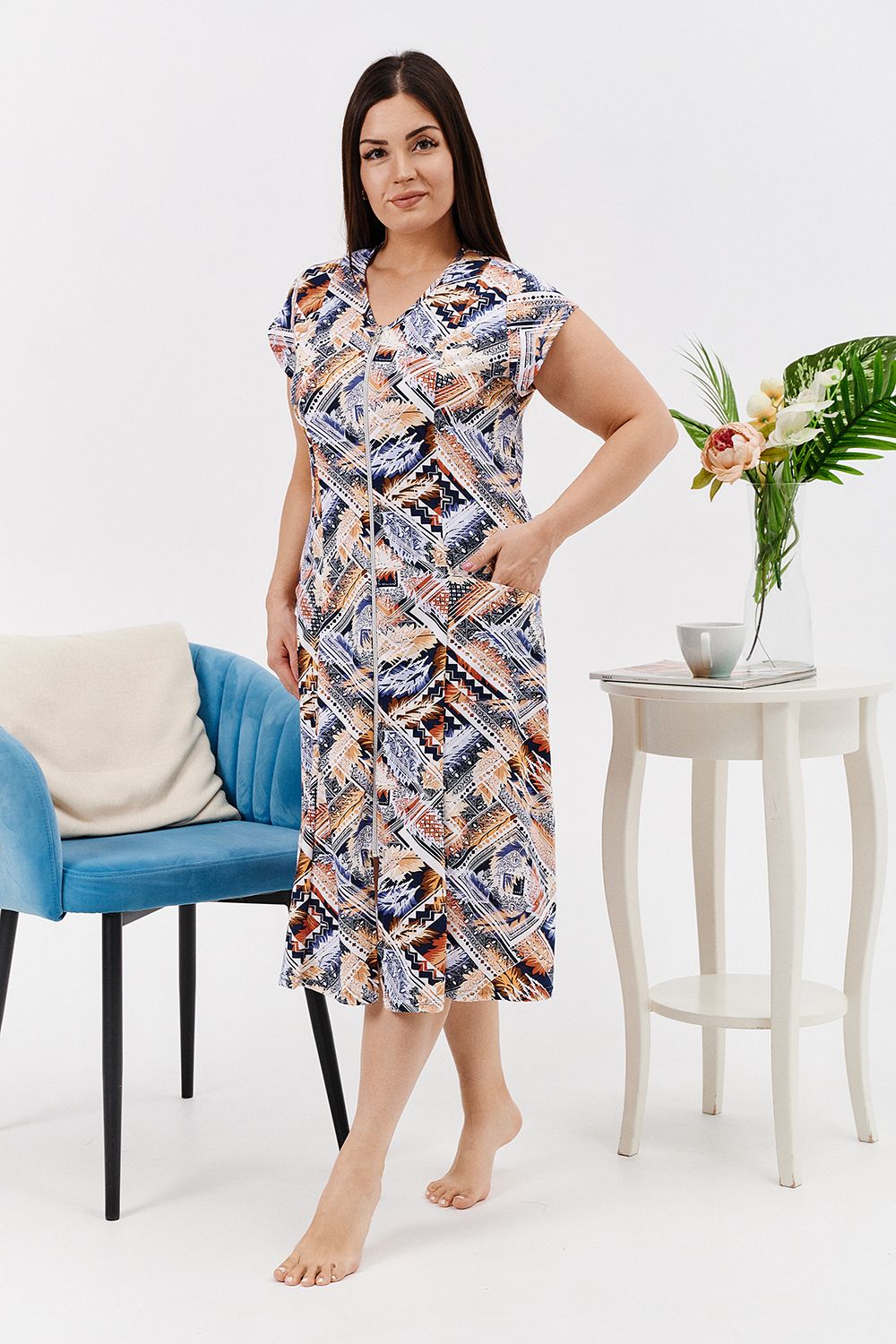 Халат 6747 - коричневый