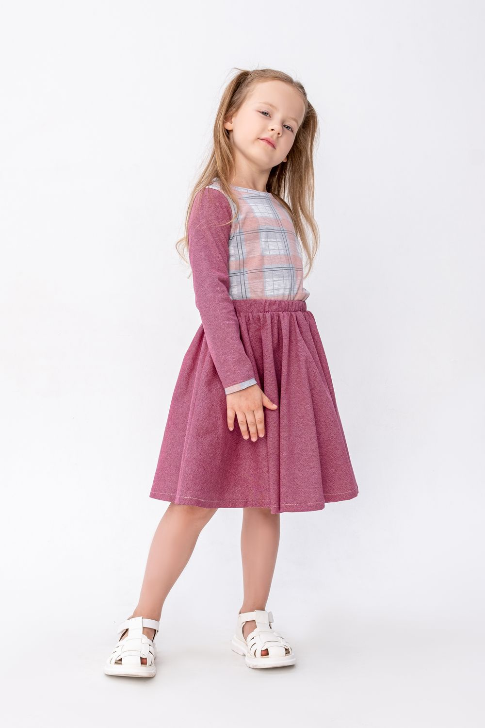 Костюм Амели бордовый детский - бордовый