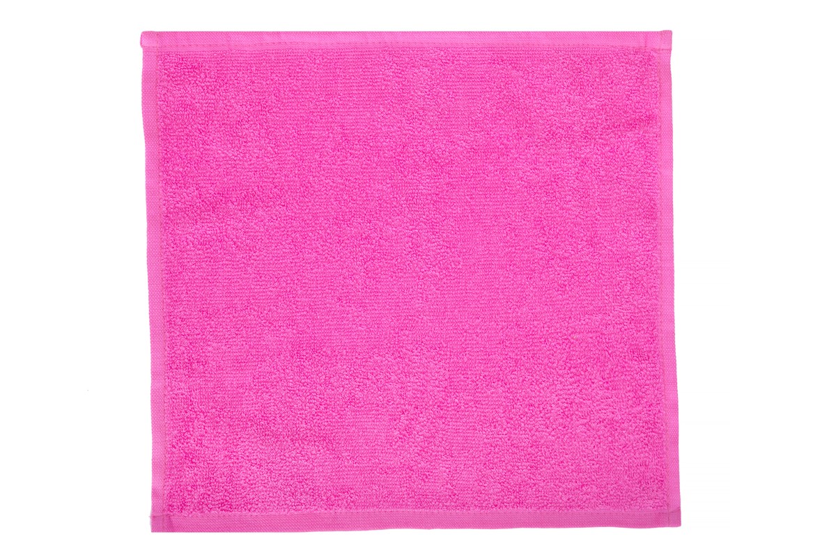 Салфетка махровая гладкокрашеная (10 шт.) - ярко-розовый